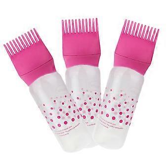 3pcs Root Comb Applicator Bottles for Hair Dye and Coloring, Scalp Treatment Squeeze Set