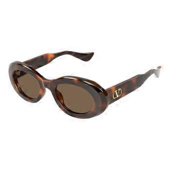 Valentino VG0057S 003 Full Rim Tortoise Women Oval Sunglasses UV3 Original