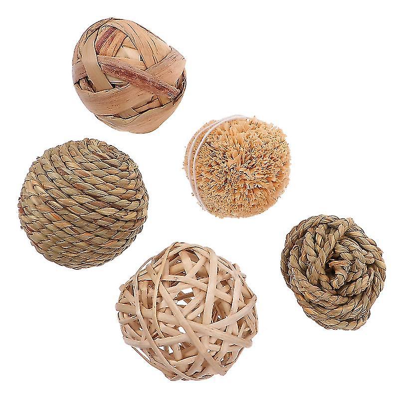 7X6.5cm Assorted Color Small Animal Habitat Accessories 5pcs Fun Small Animals Play Balls Rolling Ac