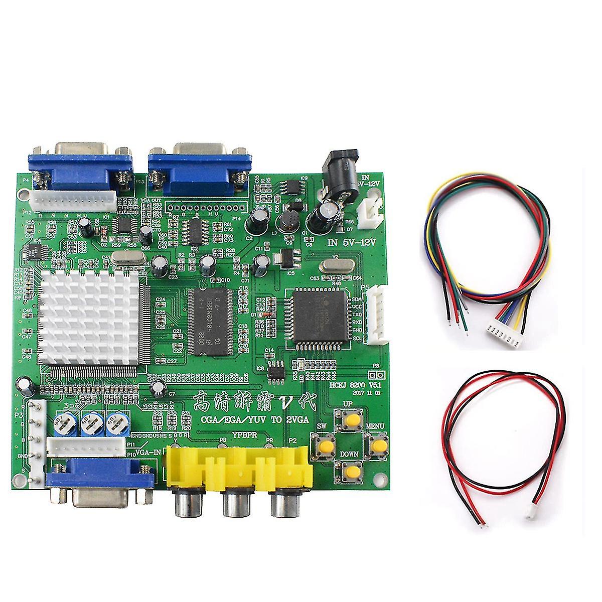Game //rgb/cga To Vga Double Output Hd Video Converter Board For Game Monitor To Crt Lcd Projector