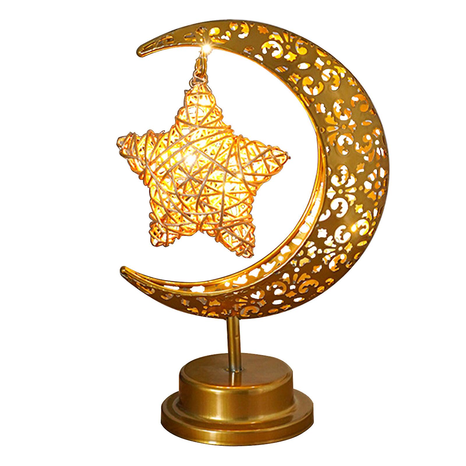 القمر أدى عيد مبارك الاكريليك ضوء الليل مصباح رمضان مصباح طاولة إسلامي مسلم