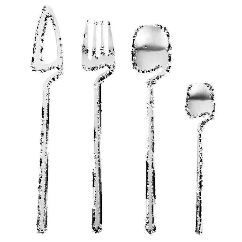 Matte Cutlery Set,stainless Steel Dinner Tableware,flatware Set,knife Fork Spoon Dinnerware Set Par