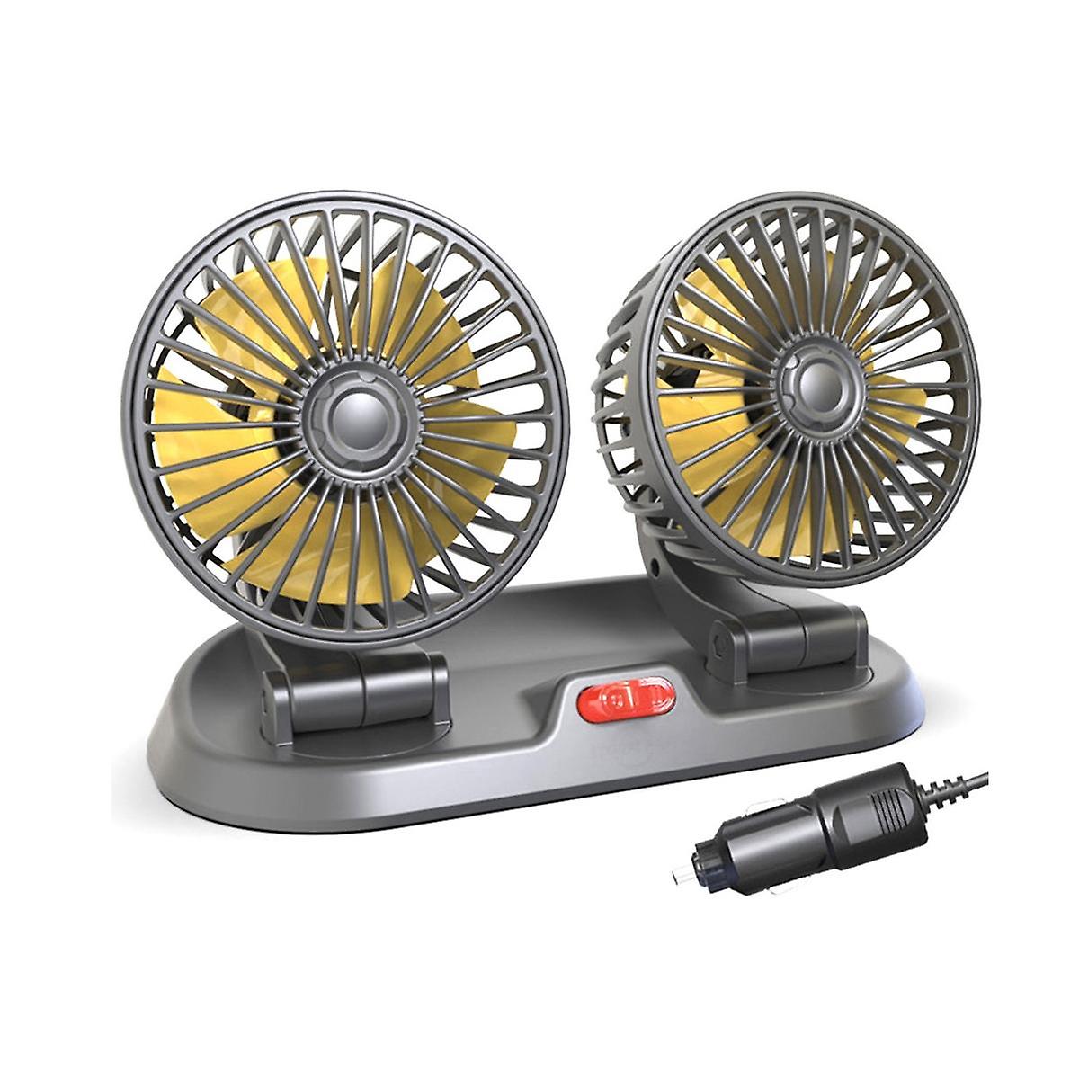 12V bilventilator dobbelt hovedventilator bærbar automatisk køleventilator køling stor vind elektrisk ventilator bilfoldeventilator