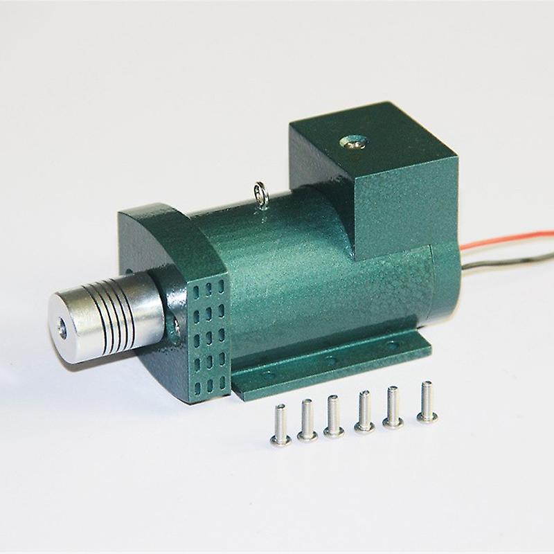 Simulation Mini 12v Dc Generator Startable Metal Belt Digital Voltmeter Generator Model Accessories Suitable For L200ac Engine