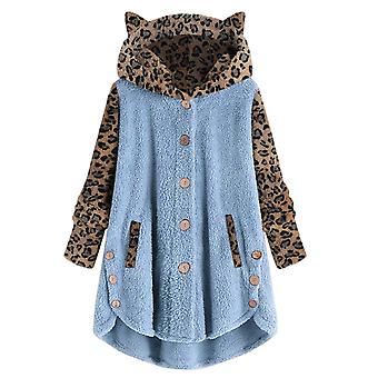 Women's Autumn And Winter Jacket Buttoned Long Sleeve Patchwork Tops  For Shopping Camping Walking