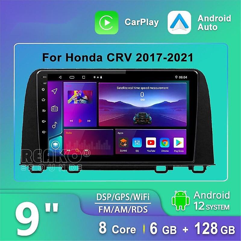 Android 12 Car Radio For Honda CRV 2016-2021 Multimedia Video Player Navigation GPS Carplay Stereo