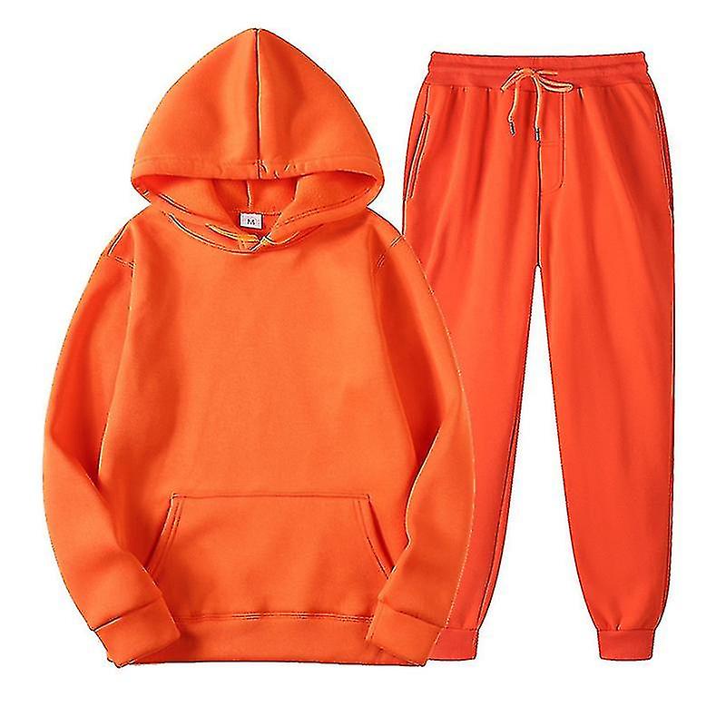 Hombres sudaderas con capucha de color sólido sudadera sudadera lana deportivo conjunto de chándal con capucha conjuntos de jogger