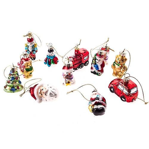Gisela Graham Assorted Retro Glass Christmas Baubles
