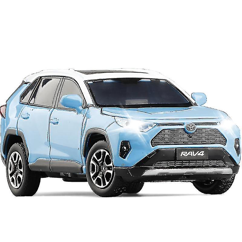 01:32 تويوتا راف 4 سبيكة الدفع الرباعي نموذج سيارة Diecasts لعبة معدنية المركبات نموذج سيارة محاكاة الصوت ضوء جمع الأطفال لعبة هدية