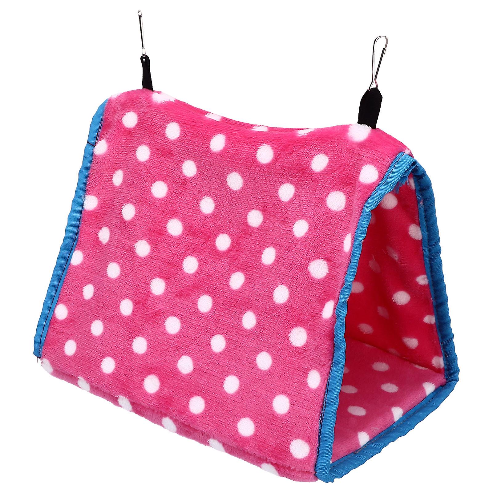 Bird Bed Foldable Portable Comfortable Flannel Triangular Hanging Bird Hammock with Hooks for Parrots Hamsters Squirrels