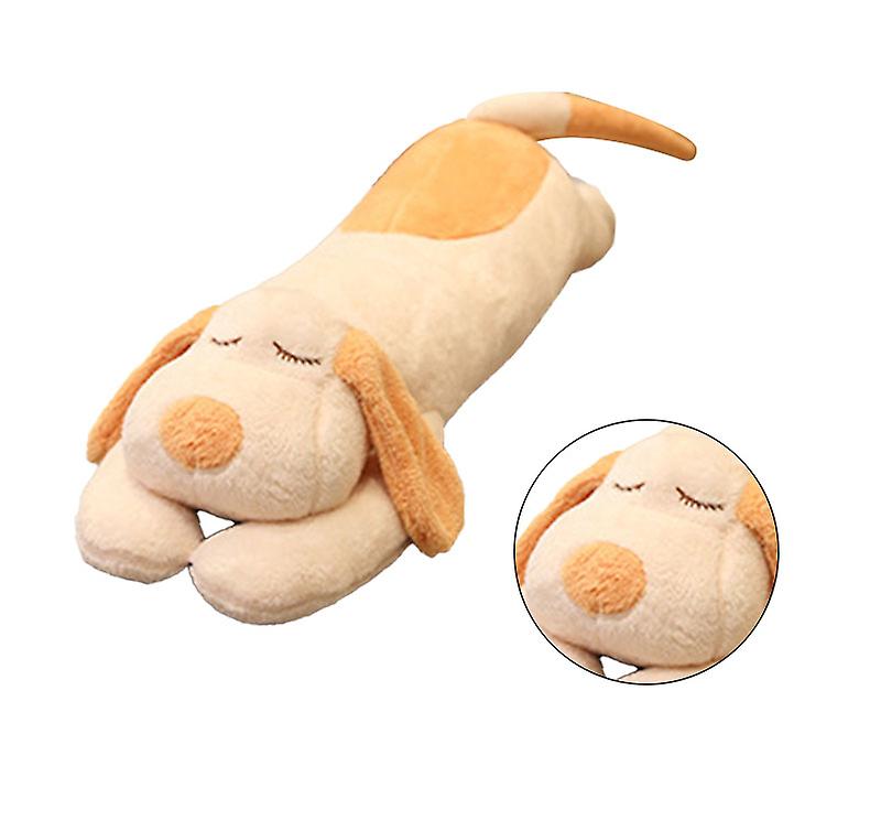 Dog Plush Toy Unisex PP Cotton Comfortable Cotton Wool Cute Long Pillow for Home Beige 1.1m/43.3in