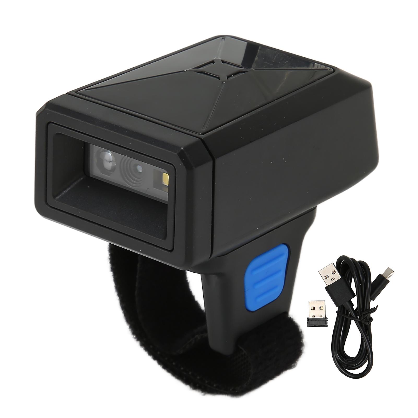 Bluetooth Barcode Scanner, Portable Mini Fast Scanning Wearable Ring With Vibration Alert For Multi Device Compatibility