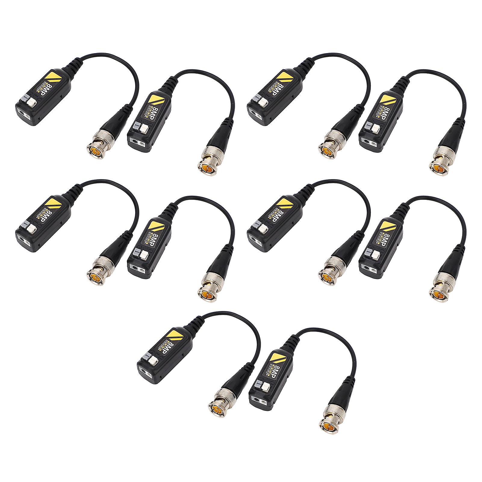 5 Pair 8MP BNC Video Balun Connector Low Loss Transmission Lightning Protection Balun Twisted Pair Transmitter 