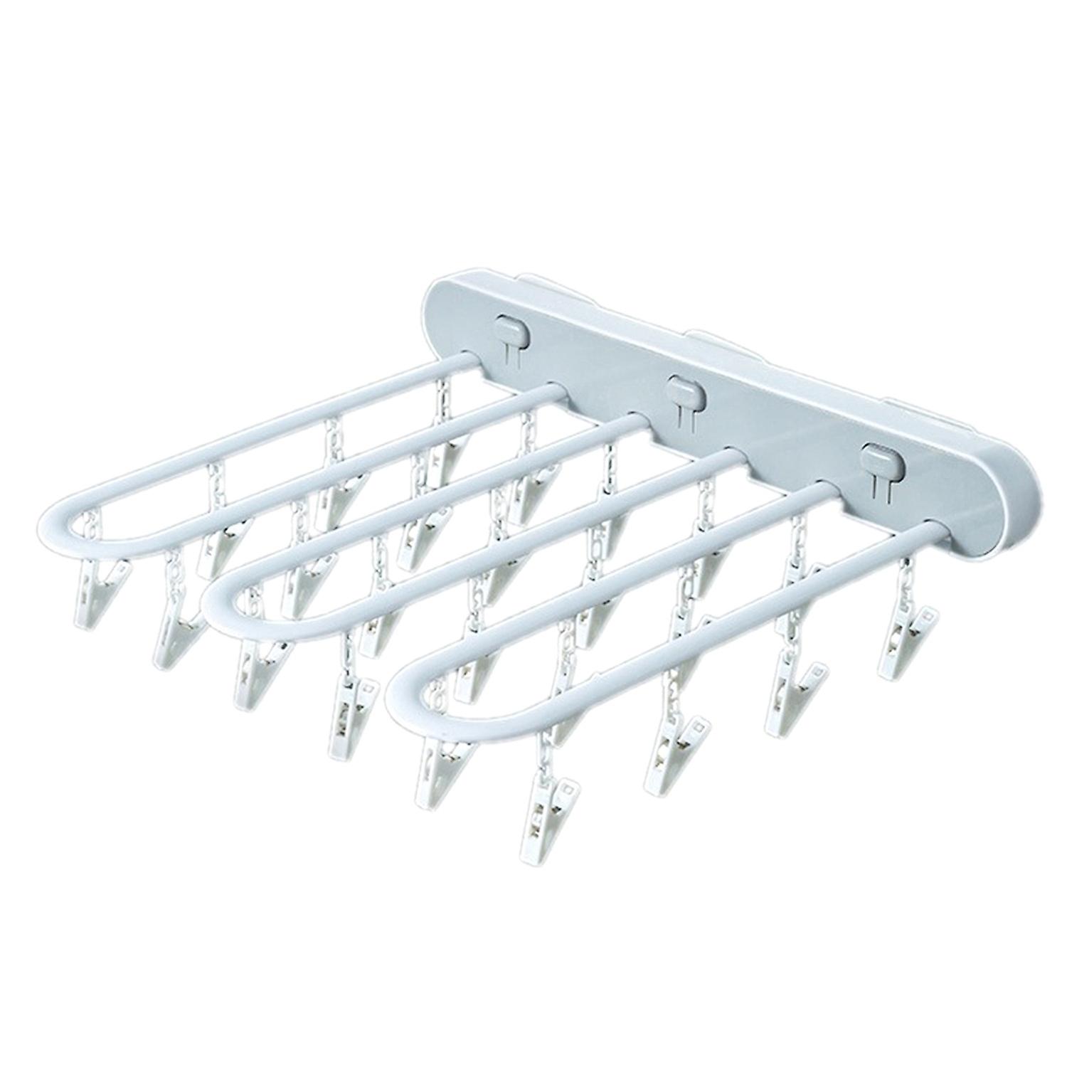 Storage Rack Wall Mounted Folding ABS Strong Self-adhesive Clothes Hanger for Home