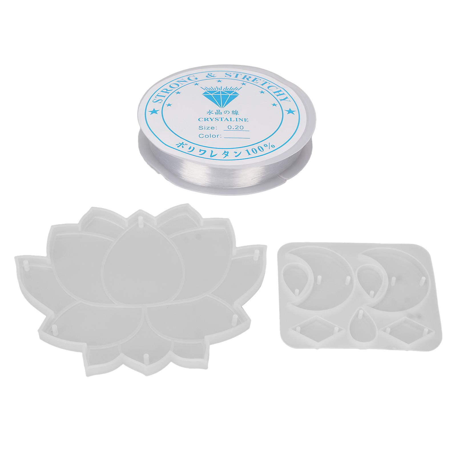 Silicone DIY Mold Flower Moon Shaped Reusable Pendant Casting Making Molds with String