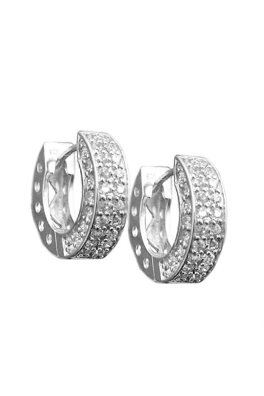 Hoop Earrings White Zirconia Silver 925 - Gl93354
