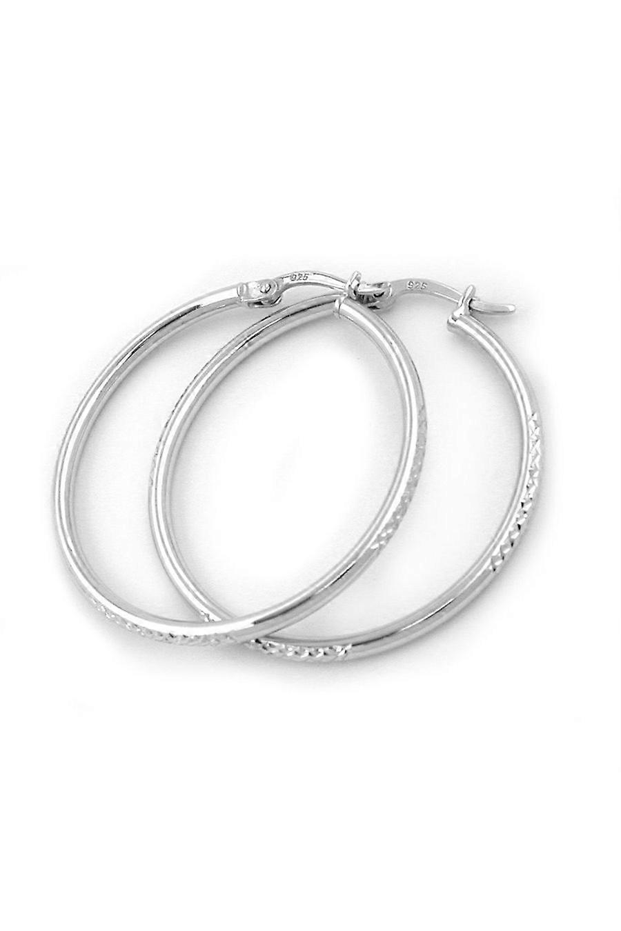 Hoop Earrings Diamond Cut Silver 925 - Gl91514