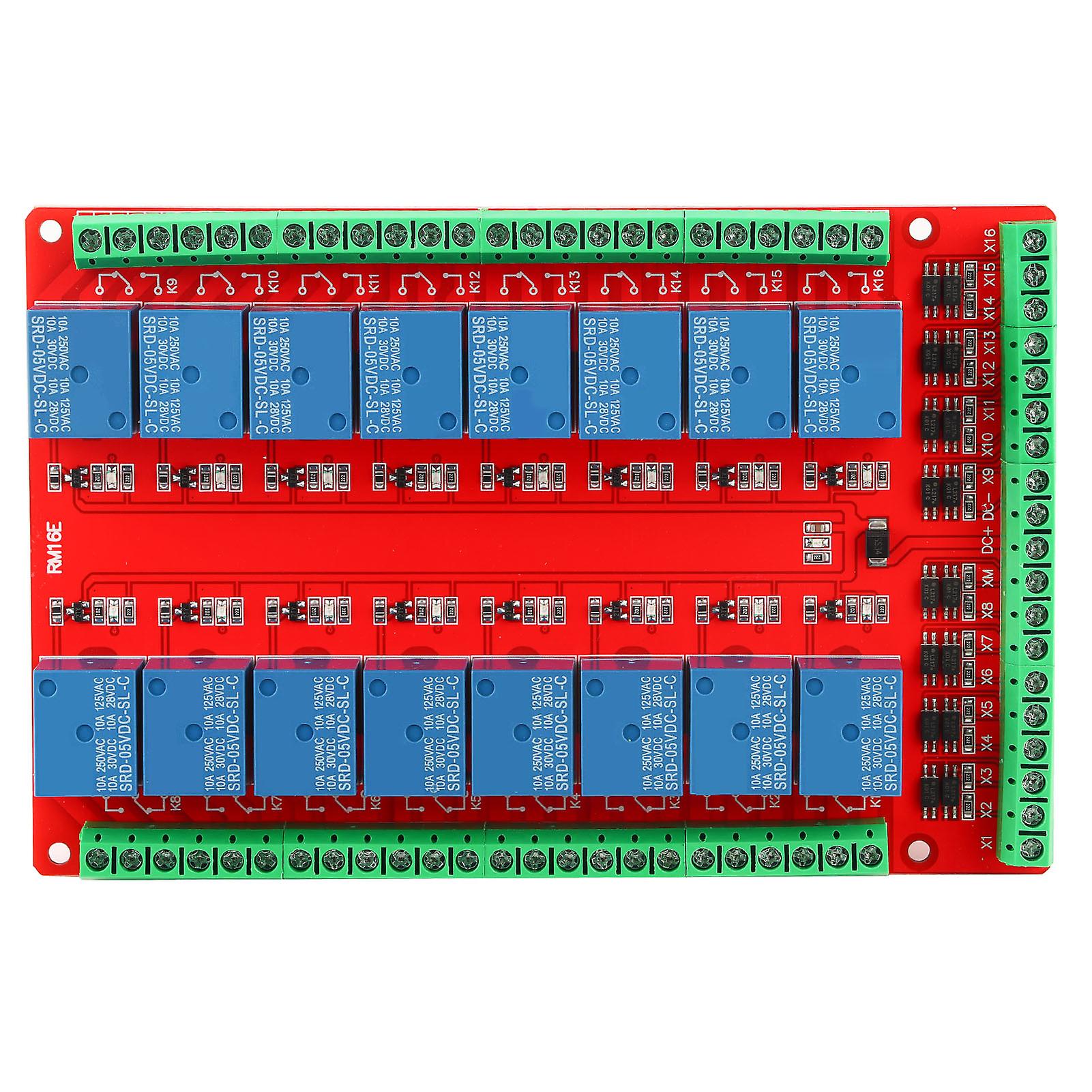 Isolierter 16-Kanal-Relaismodul-Schnittstellenplatine High/Low-Level-Trigger (DC 5V)