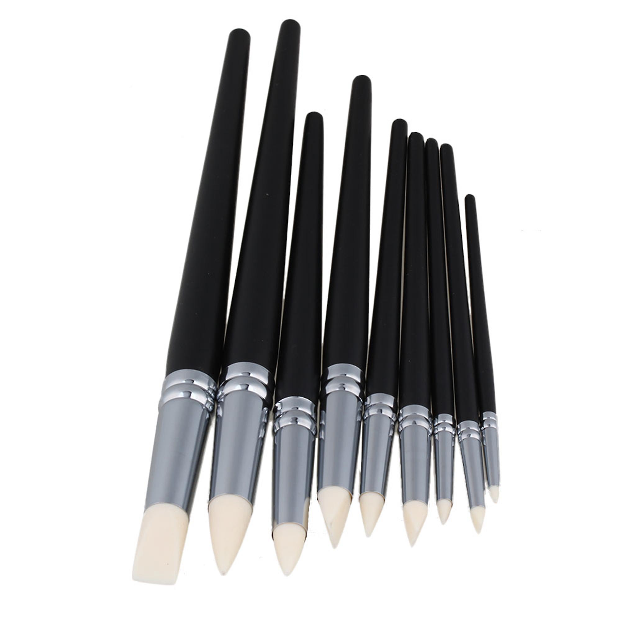 9PCS Sculpting Tools Black Wood Shank Clay Shapers 16-30cm Length