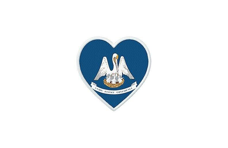 Patch badge ecusson prints thermocollant flag heart usa louisiana