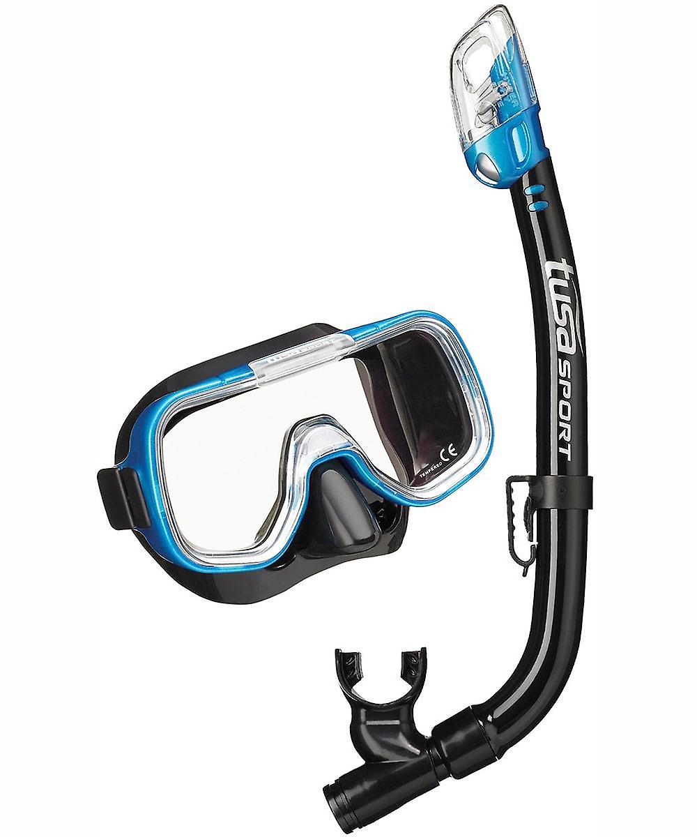 TUSA Mini-Kleio Junior Combo Snorkelling Set - Black/ Fishtail Blue - Kids Unisex