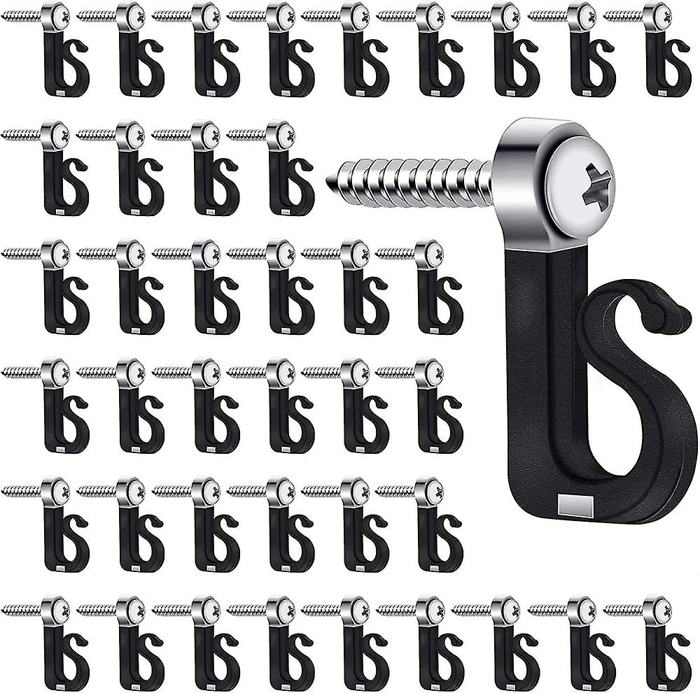 Screw Hooks, 40 Pack Outdoor Indoor Light Holder Hooks With Drill Bit Q-hanger Hooks For Easy Release Outdoor Led Light String