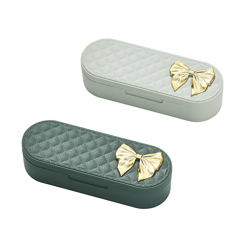 2 Pack Portable Pocket Pill Box Dispenser, Moisture Resistant Sma