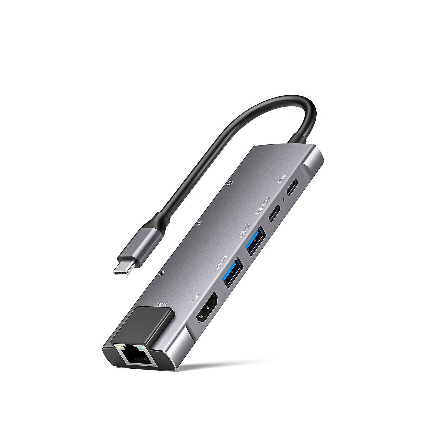 Erweiterungsdock 9 in 1 Typ-C zu HDMI Gigabit-Netzwerkanschluss PD-Schnelllade-4k-Hub
