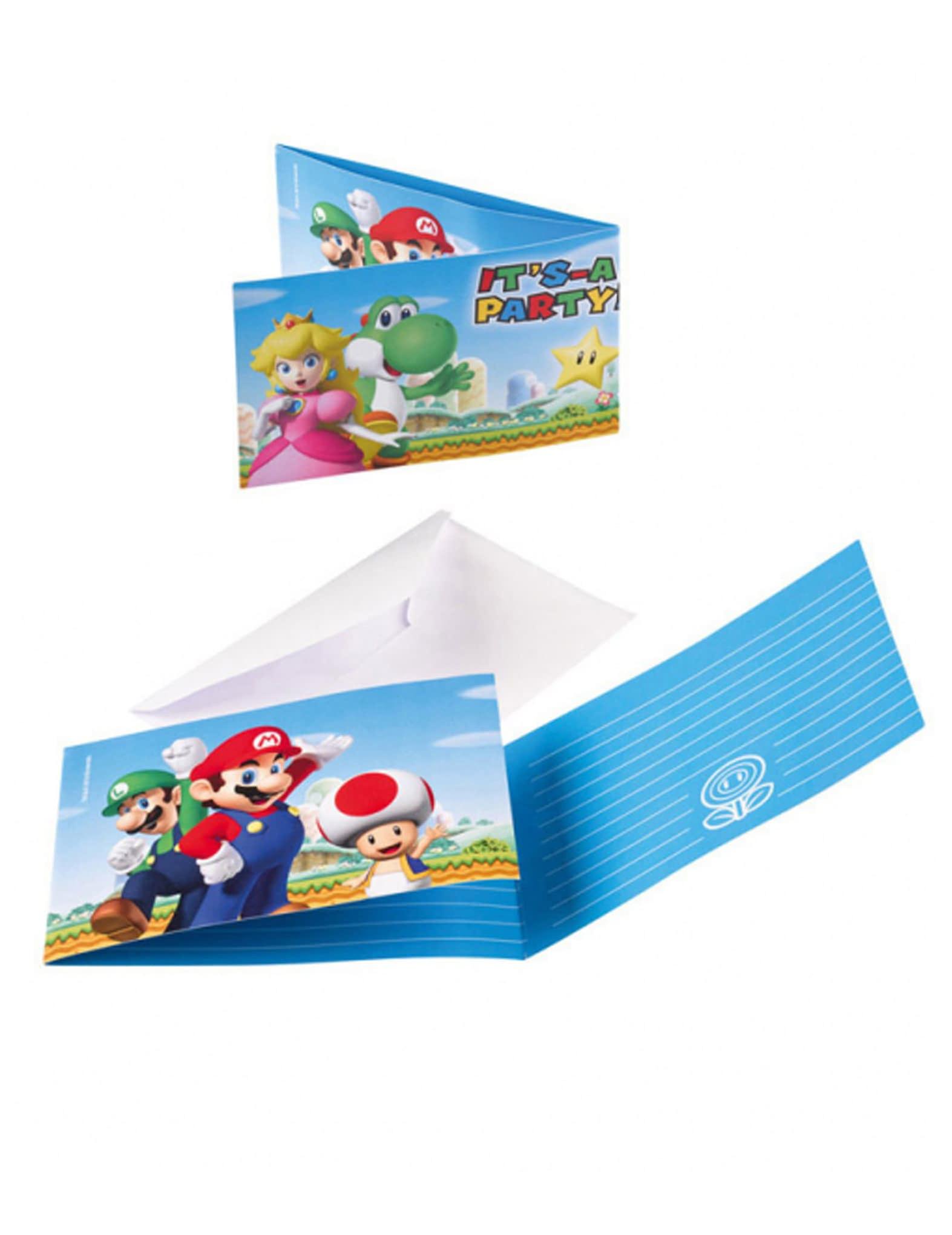 8 Super Mario Invitations and Envelopes