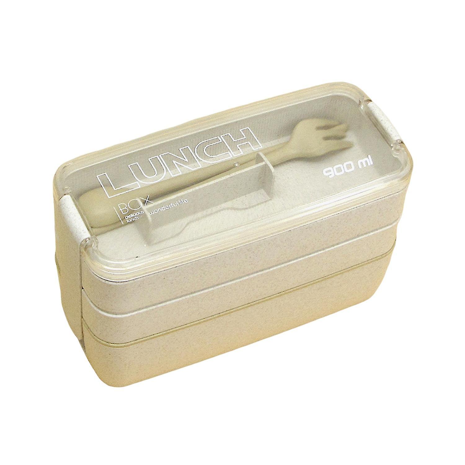 Lunch Box Three Layers Large Capacity No Odor Mixture Great Seal Division Plate Food Storage Heat