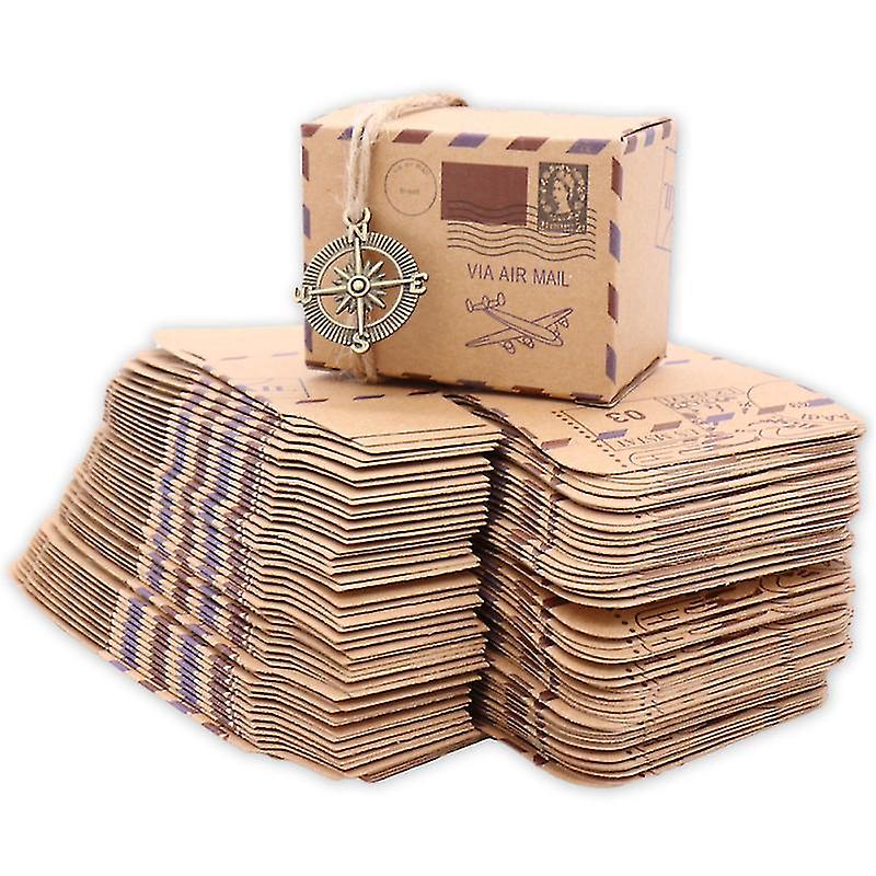 100pcs Kraft Paper Candy Box
