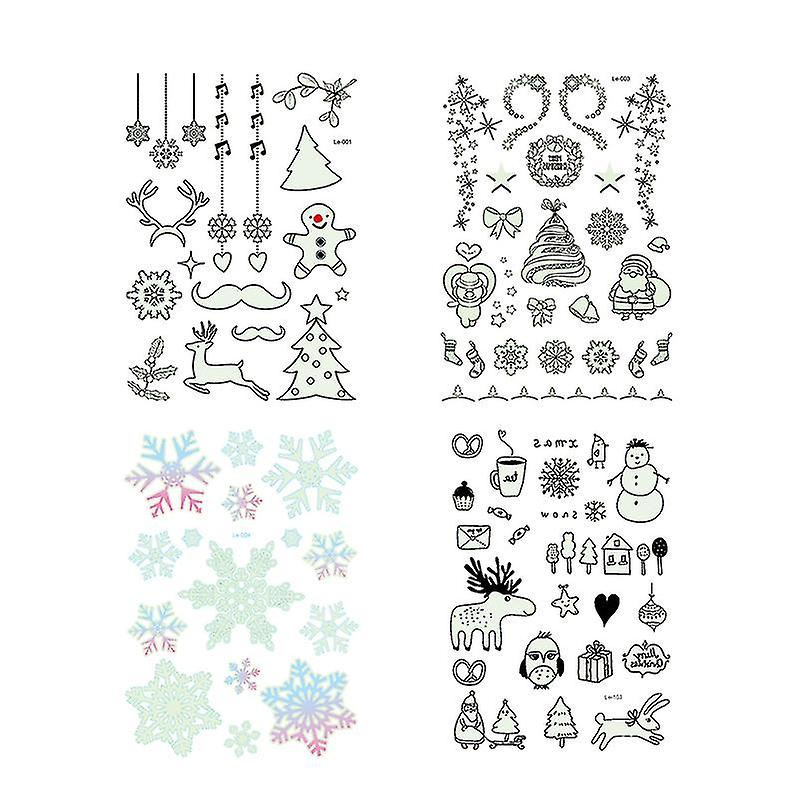 4pcs Christmas Luminous Stickers