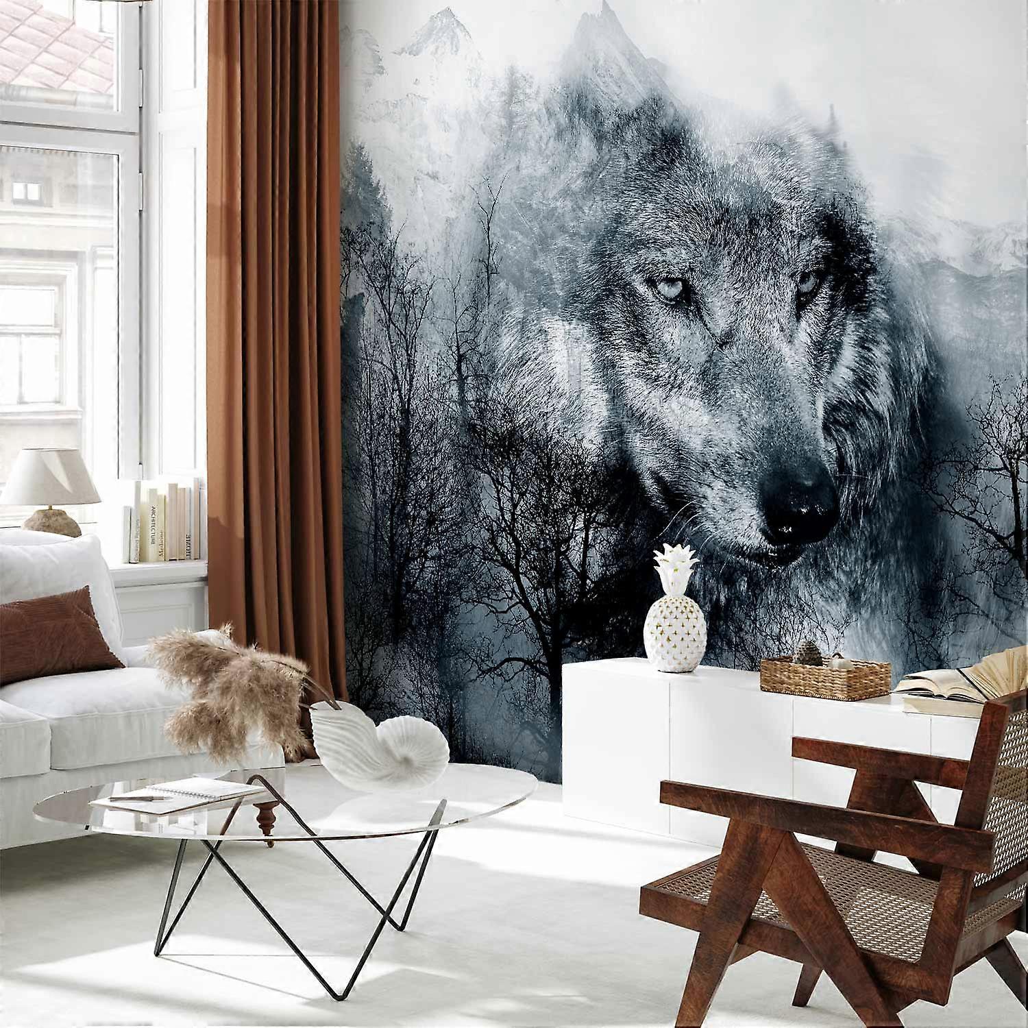 Mural de Parede Autoadesivo - Mountain Predator (Preto e Branco)