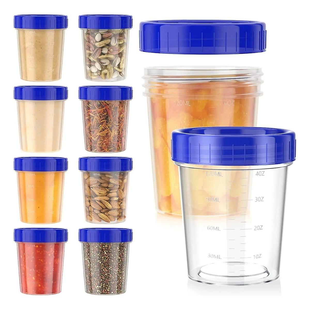 10 Pack 4oz Salad Dressing Container to Go,Small Containers with Lids Leakproof Condiment Containers Reusable Dip Sauce