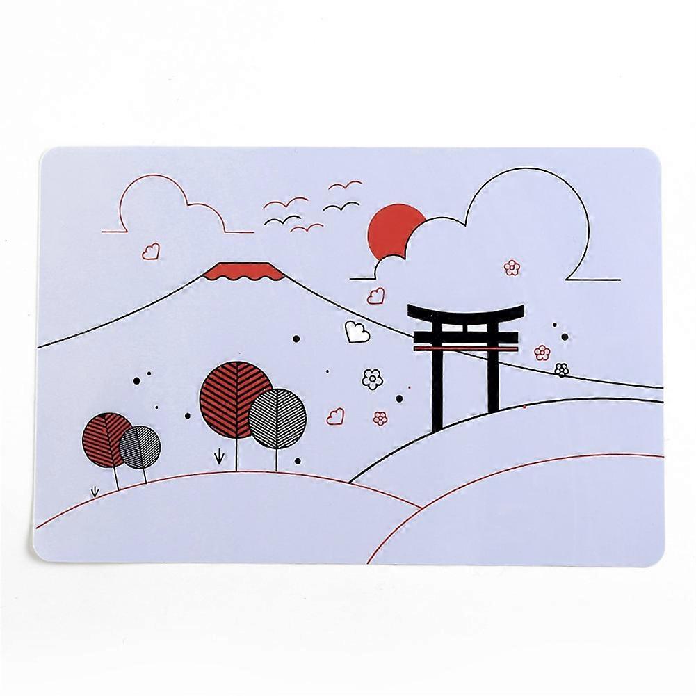 1Pc Square Placemat PP Heat Resistant Multi pattern Tableware Mat for Home Kitchen(Rural)