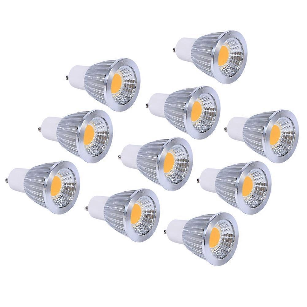 10pcs超高輝度LED超高輝度LED GU10 5WウォーマーホワイトCOBスポットライト電球