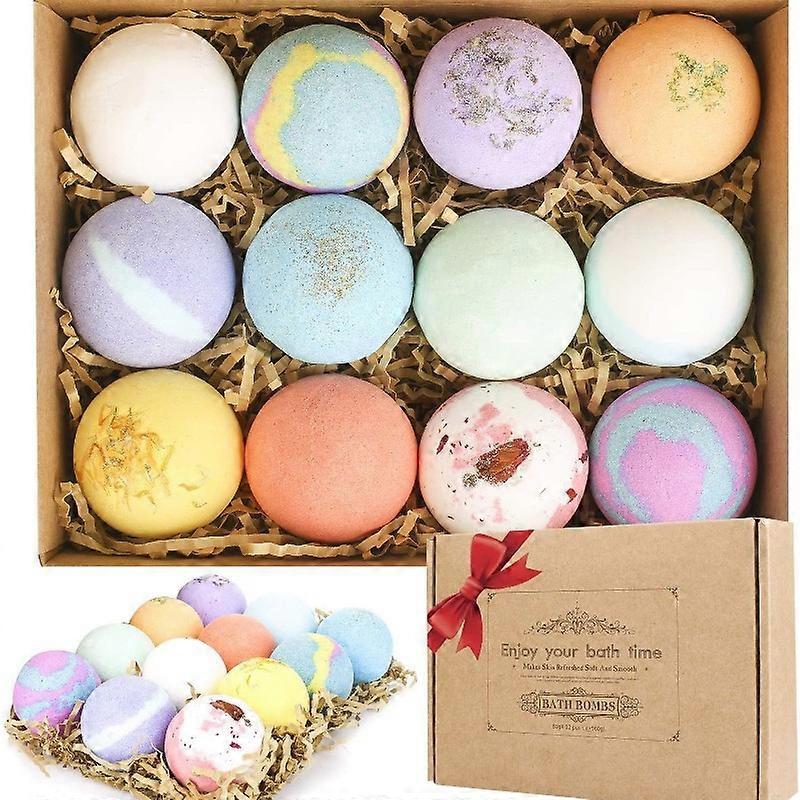 Bath Bombs Gift Set 12 ,   Dry Skin Moisturize, Perfect for Bubble & Spa Bath.