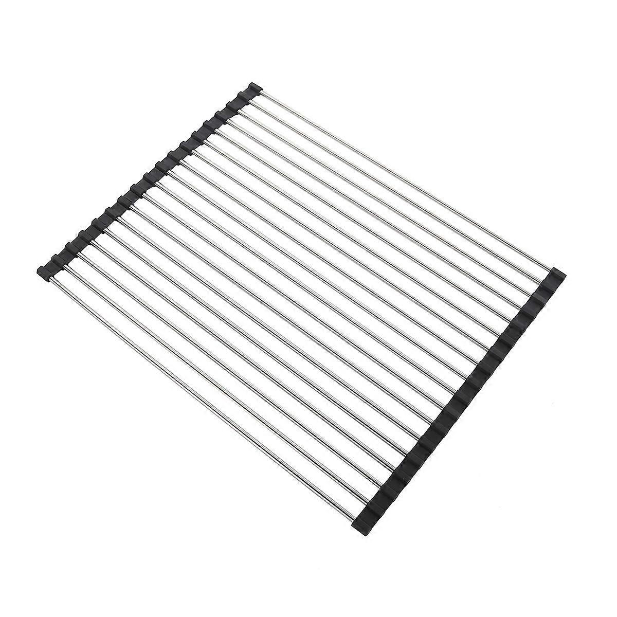 Sink Kitchen Reel Drying Rack Bowl Rack Dish Drainer Foldable Black
