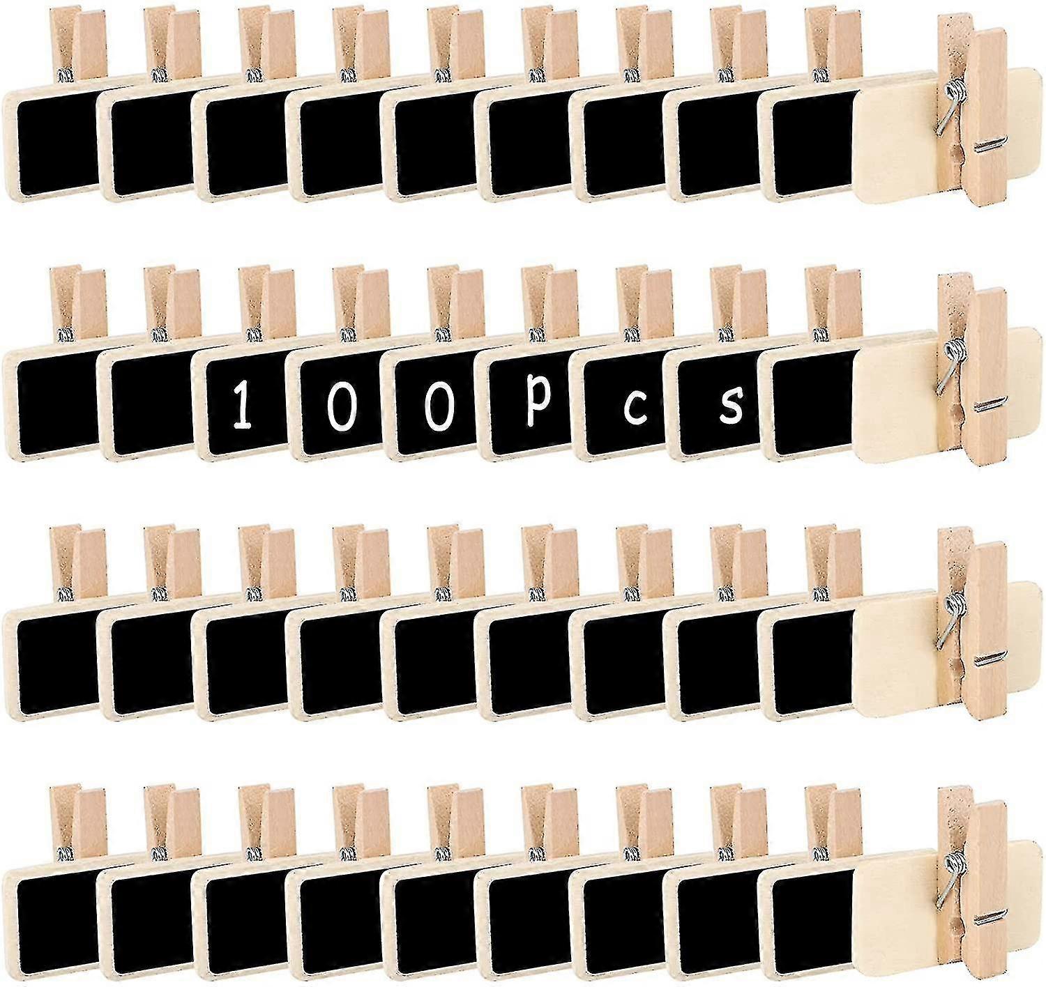 100 Pieces Mini Blackboard, Mini Chalkboard Signs Rectangle Message Blackboard