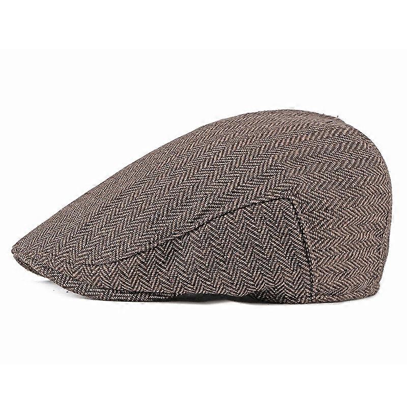 2021 Fall Winter 2021 Woolen Fabric Warm Hat Men Women Soft Lattice Beret Windproof Unisex Peaky Blinders Cap L28