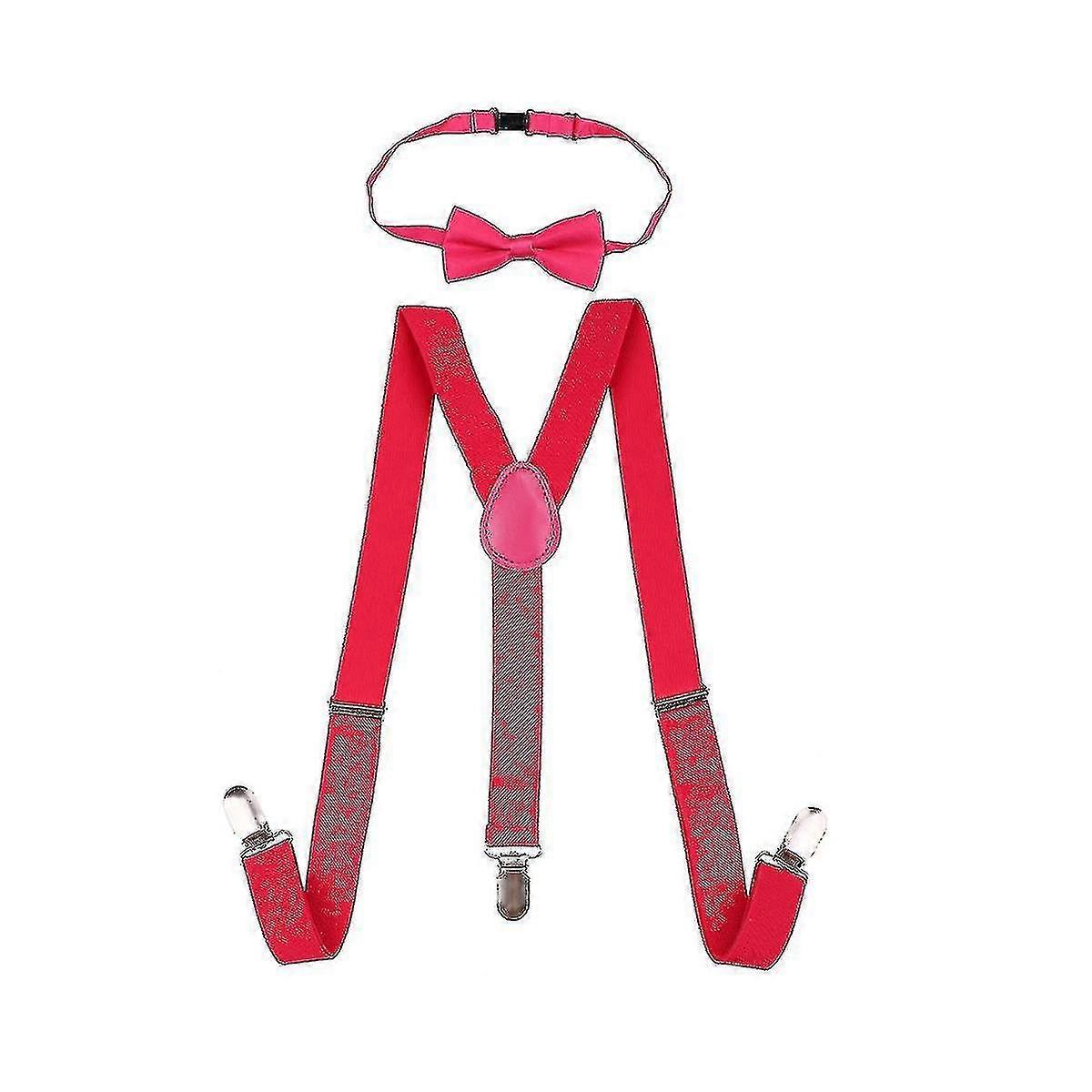Kids Bow Tie And Adjustable Elastic Suspender Braces Compatible With Boys