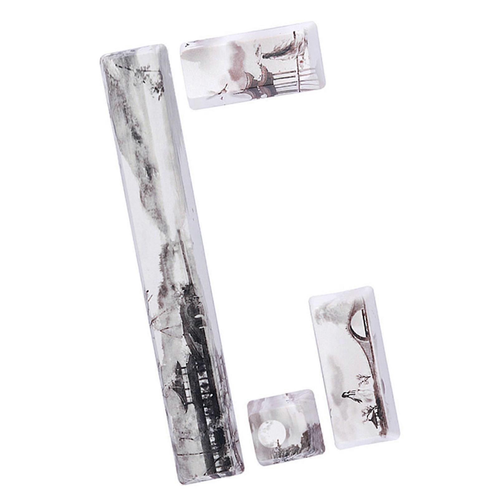 Landscape Pattern DIY Keycaps SpaceEScEnterNumpad Enter Keycap for Mechanical Keyboards(Landscape Pattern, 4Pcs )