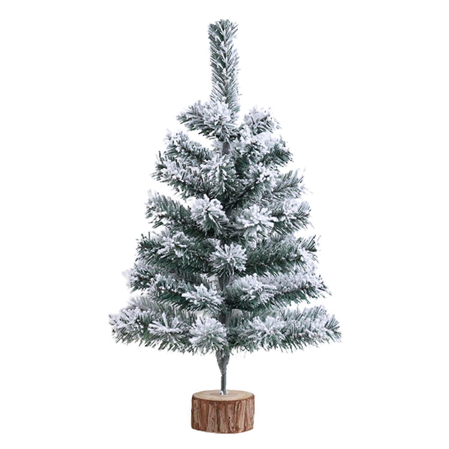 Artificial Christmas Tree Decoration Tabletop Mini Snow Flocked Xmas Tree Figurine Realistic Pine