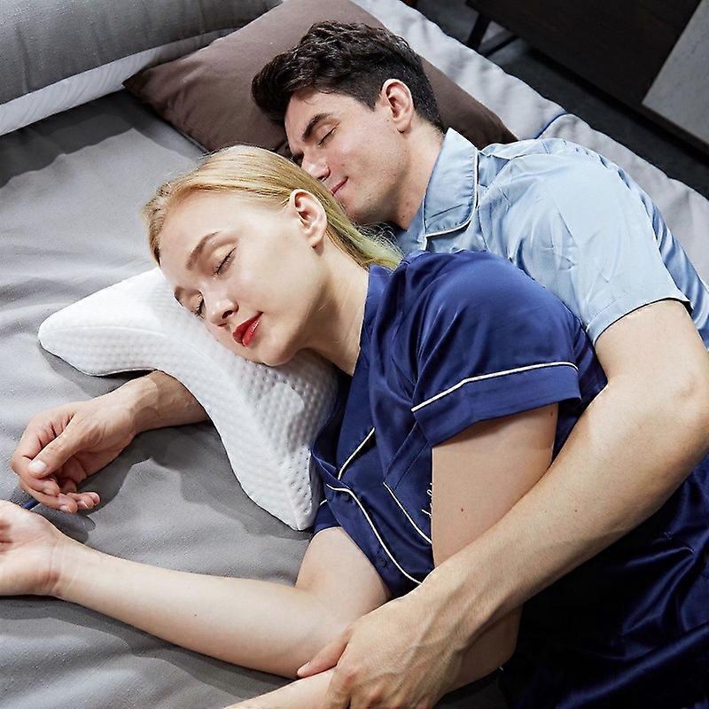 Couple Pillow - Provides Comfort & Support With Memory Foam - Perfect For Travel & Cuddling