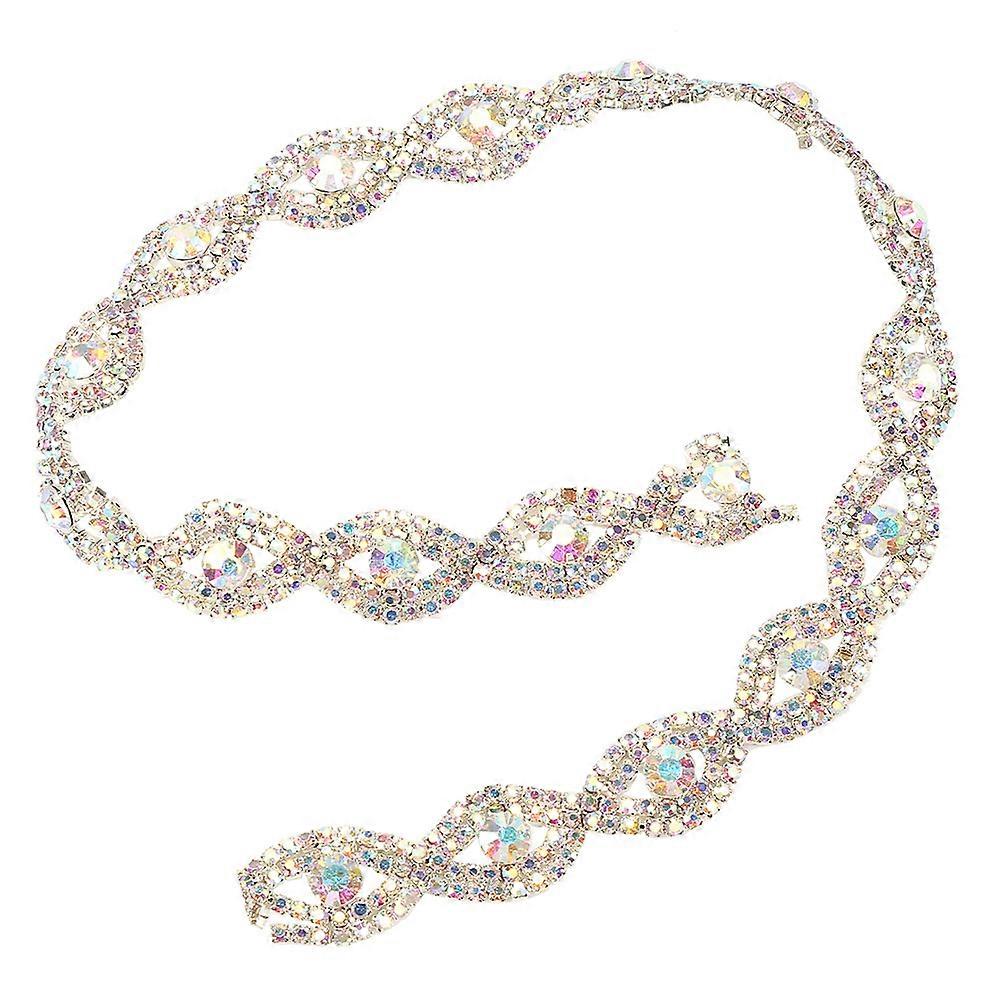 1yard Sparkling Rhinestone Ribbon Claw Chain DIY Dcor 1.5cm Width (AB Rhinestone)