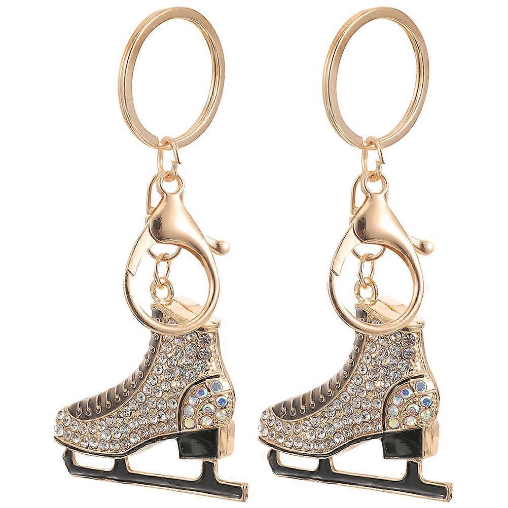 2Pcs Novelty Hanging Keychains Small Ice Skates Keychains Adorable Small Keychains Backpack Decors