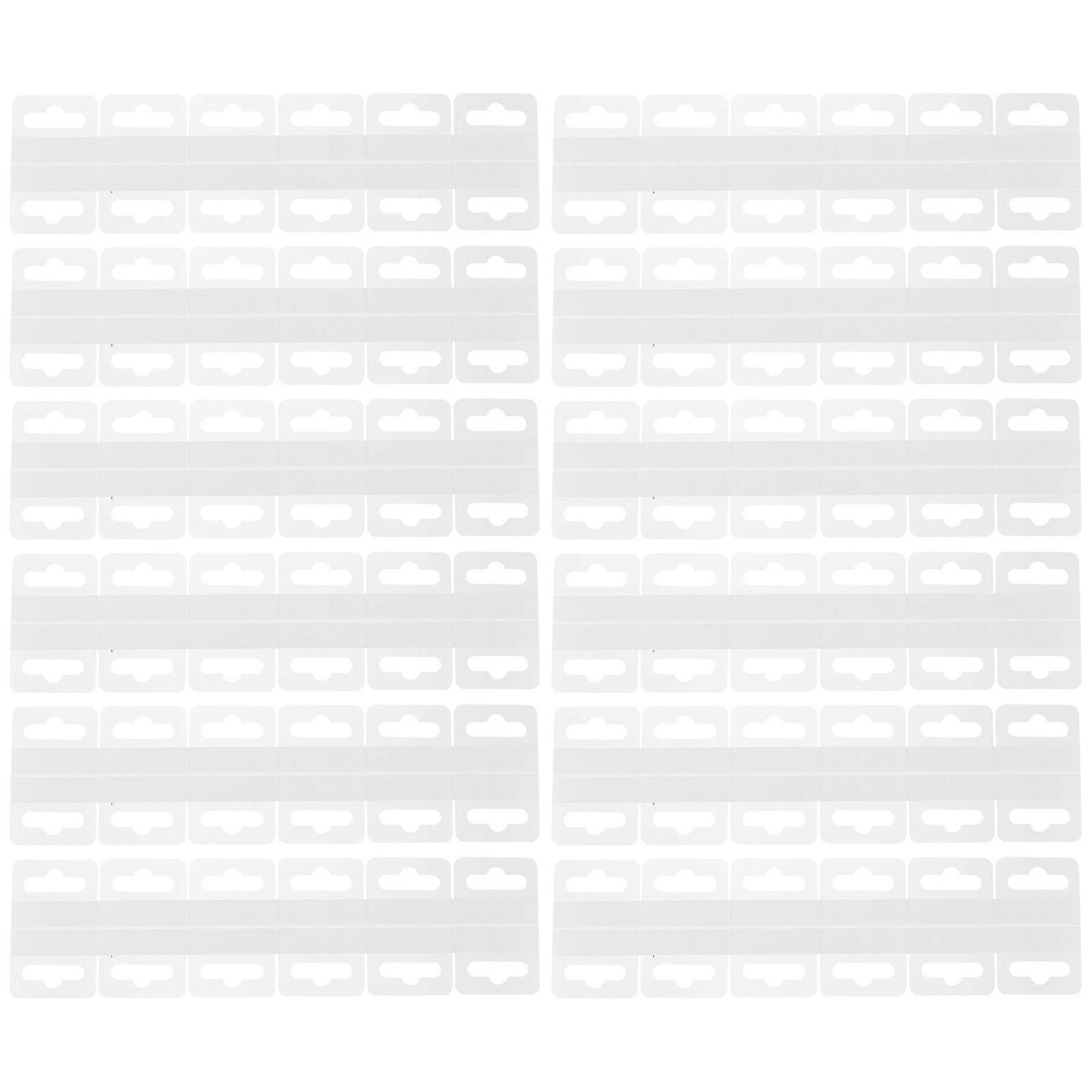 100pcs Portable Retail Display Hooks Clear Sticky Tabs Self Adhesive Hanging Tabs