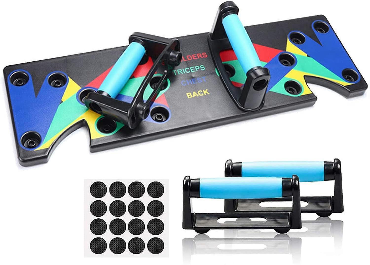Push Up Rack Board, 12 in 1 faltbares Liegestützbrett mit Widerstandsbändern, Bodybuilding Muscle Board, Training Workout Pushup Stands Übungsbrett Equ