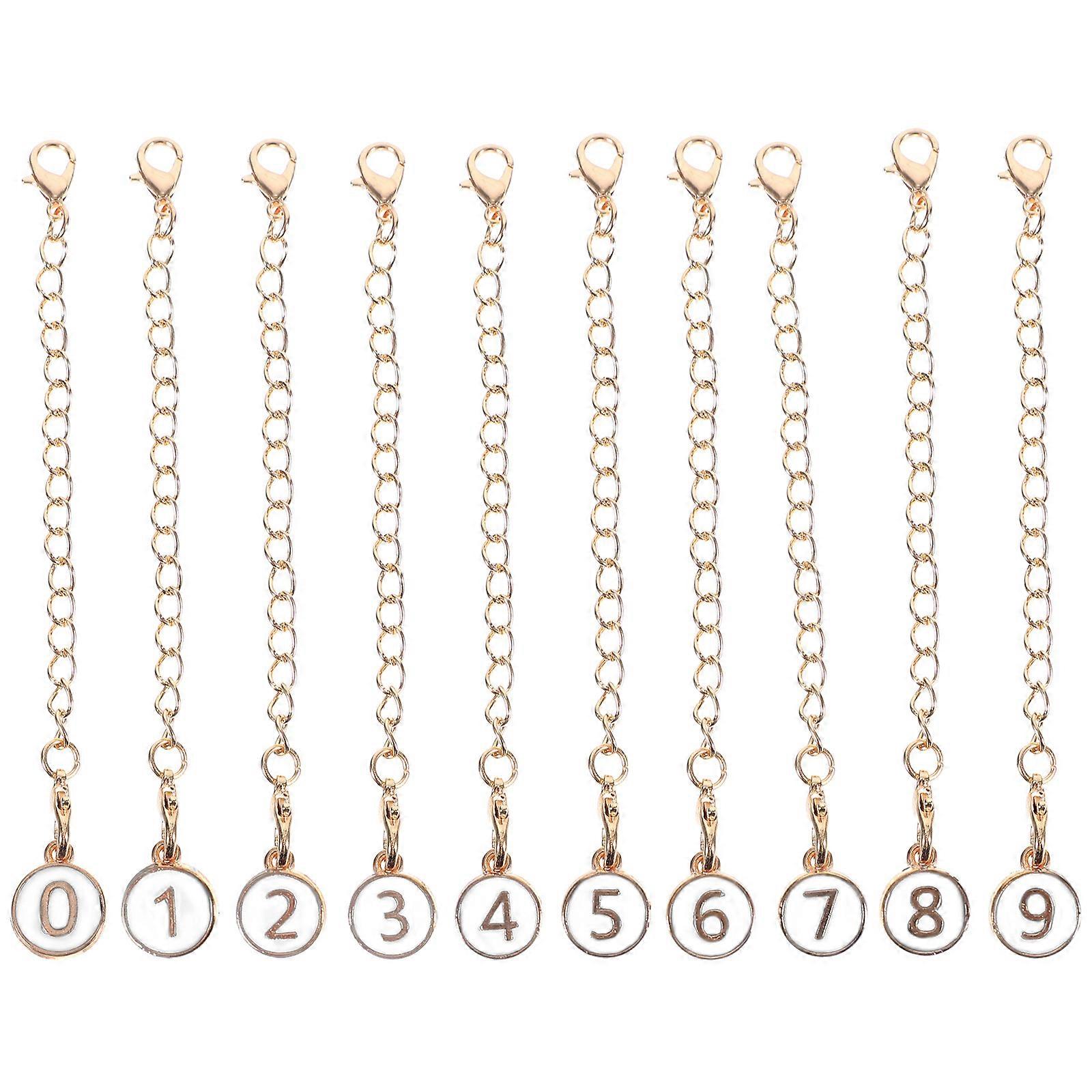 10Pcs Tumbler Cup Identification Handle Number Charms Decorative Hanging Number Charms Chain