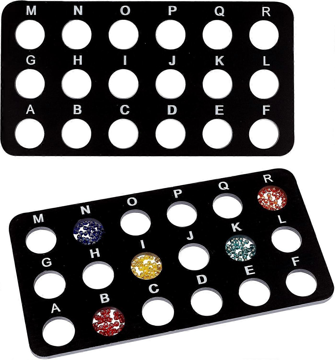 2Pcs Plastic Bead Counter Boards Neater Beader Bead Organizer Round Bead Counting Board for Sort and Organize Jewelry Crafts Black 13x25x0.5cm